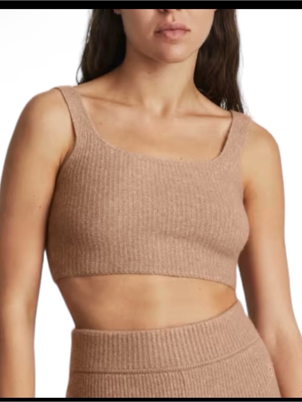 Everlane Camel Yak Wool Blend Cozy Stretch Knit Crop Tank Women Size Small NEW